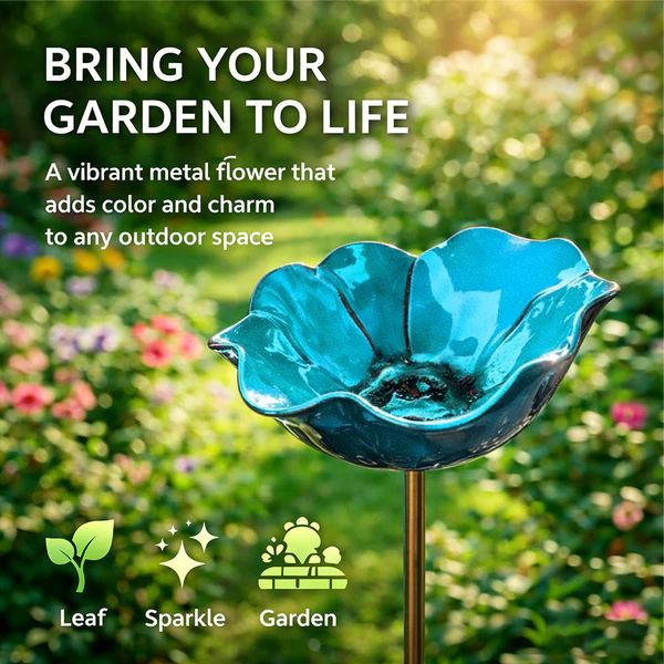 Rravion™ - Colorful Metal Flower Stake for Birds, Bees & Butterflies