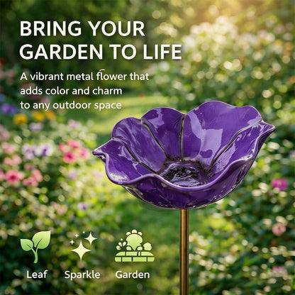 Rravion™ - Colorful Metal Flower Stake for Birds, Bees & Butterflies