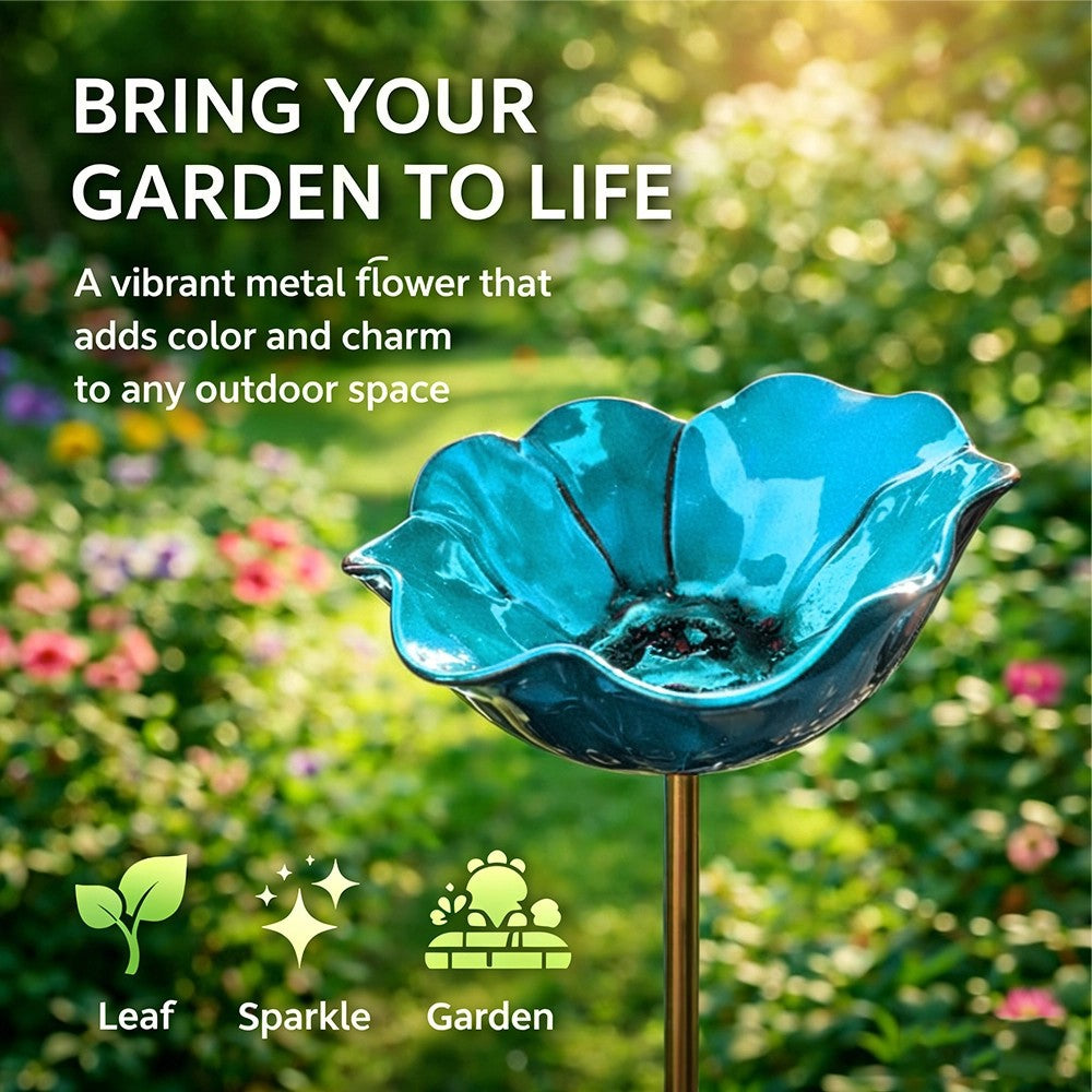 Rravion™ - Colorful Metal Flower Stake for Birds, Bees & Butterflies