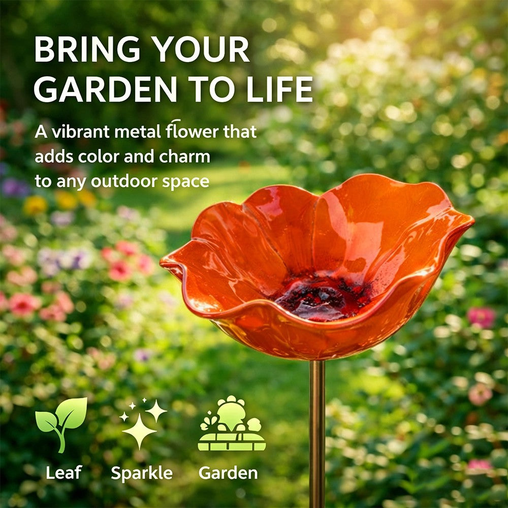 Rravion™ - Colorful Metal Flower Stake for Birds, Bees & Butterflies