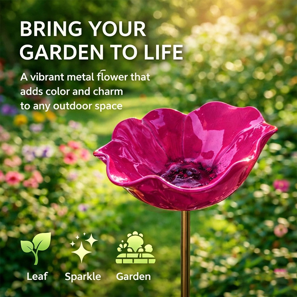 Rravion™ - Colorful Metal Flower Stake for Birds, Bees & Butterflies