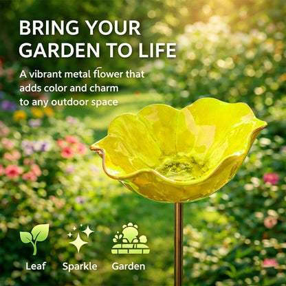 Rravion™ - Colorful Metal Flower Stake for Birds, Bees & Butterflies