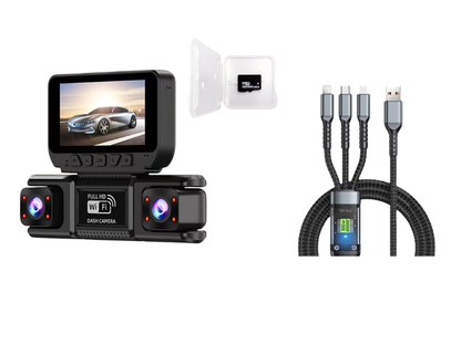 🔥 -50 % jusqu'à épuisement des stocks ! 🚗 Dashcam Full HD 1080p avec 4 caméras et Wi-Fi