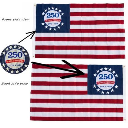 Last Day 50% OFF🔥250th Anniversary USA Commemorative Flag (3x5 Ft),Double-Sided Embroidered
