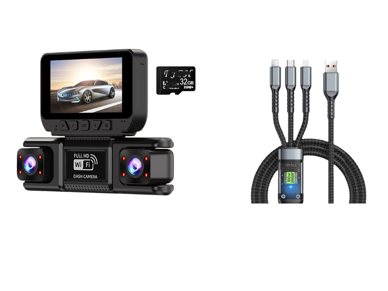 🔥 -50 % jusqu'à épuisement des stocks ! 🚗 Dashcam Full HD 1080p avec 4 caméras et Wi-Fi