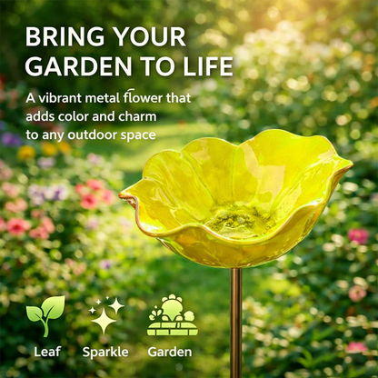 Rravion™ - Colorful Metal Flower Stake for Birds, Bees & Butterflies
