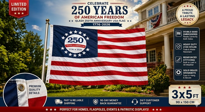 Last Day 50% OFF🔥250th Anniversary USA Commemorative Flag (3x5 Ft),Double-Sided Embroidered