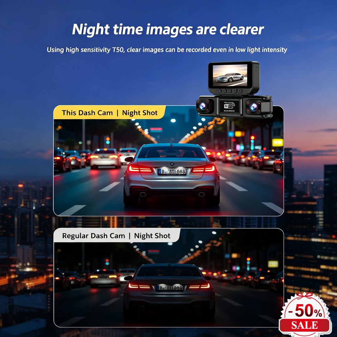 🔥 -50 % jusqu'à épuisement des stocks ! 🚗 Dashcam Full HD 1080p avec 4 caméras et Wi-Fi