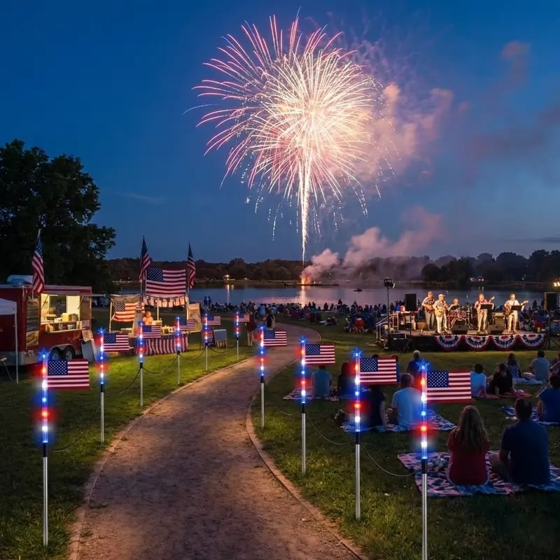 🔥Last Day 55% OFF 🔥MADE IN USA-8-Piece Flag Light Set🔥 – 4th of July Decorations✨