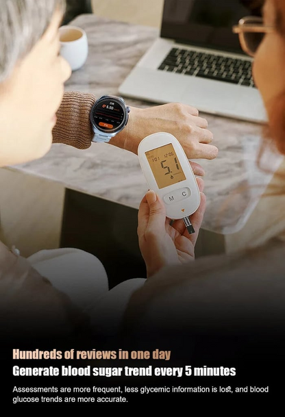 🔥🔥🔥HW Painless Blood Glucose ALL DAY Monitoring Smart Bluetooth Watch