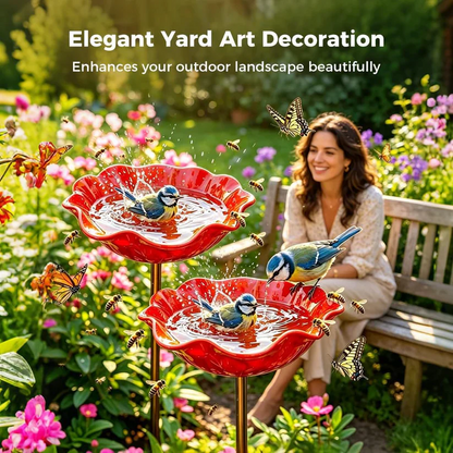 Rravion™ - Colorful Metal Flower Stake for Birds, Bees & Butterflies