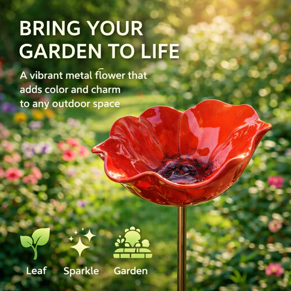 Rravion™ - Colorful Metal Flower Stake for Birds, Bees & Butterflies
