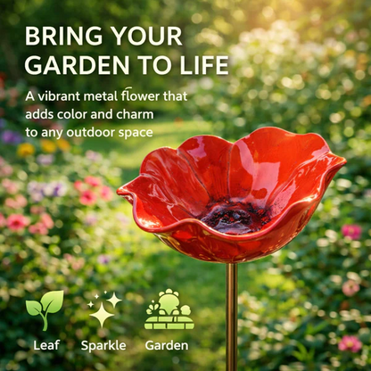 Rravion™ - Colorful Metal Flower Stake for Birds, Bees & Butterflies