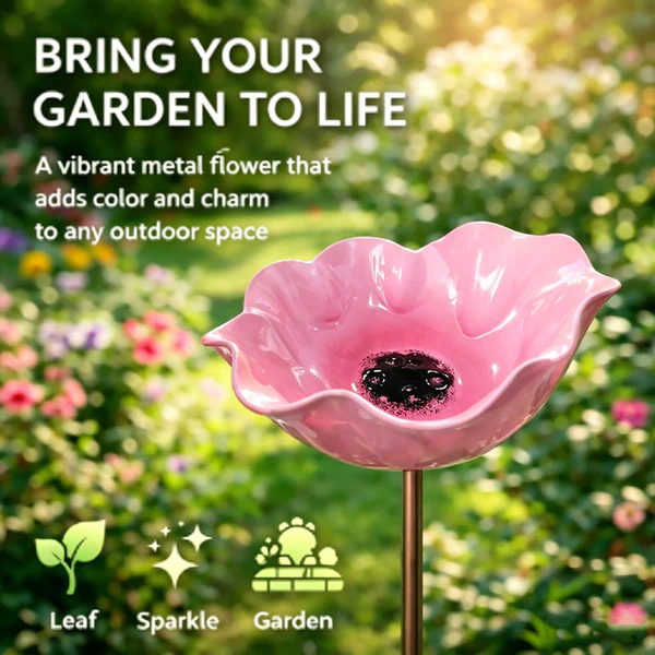Rravion™ - Colorful Metal Flower Stake for Birds, Bees & Butterflies