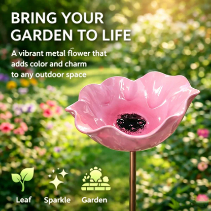 Rravion™ - Colorful Metal Flower Stake for Birds, Bees & Butterflies