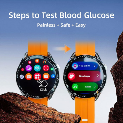 🔥🔥🔥HW Painless Blood Glucose ALL DAY Monitoring Smart Bluetooth Watch