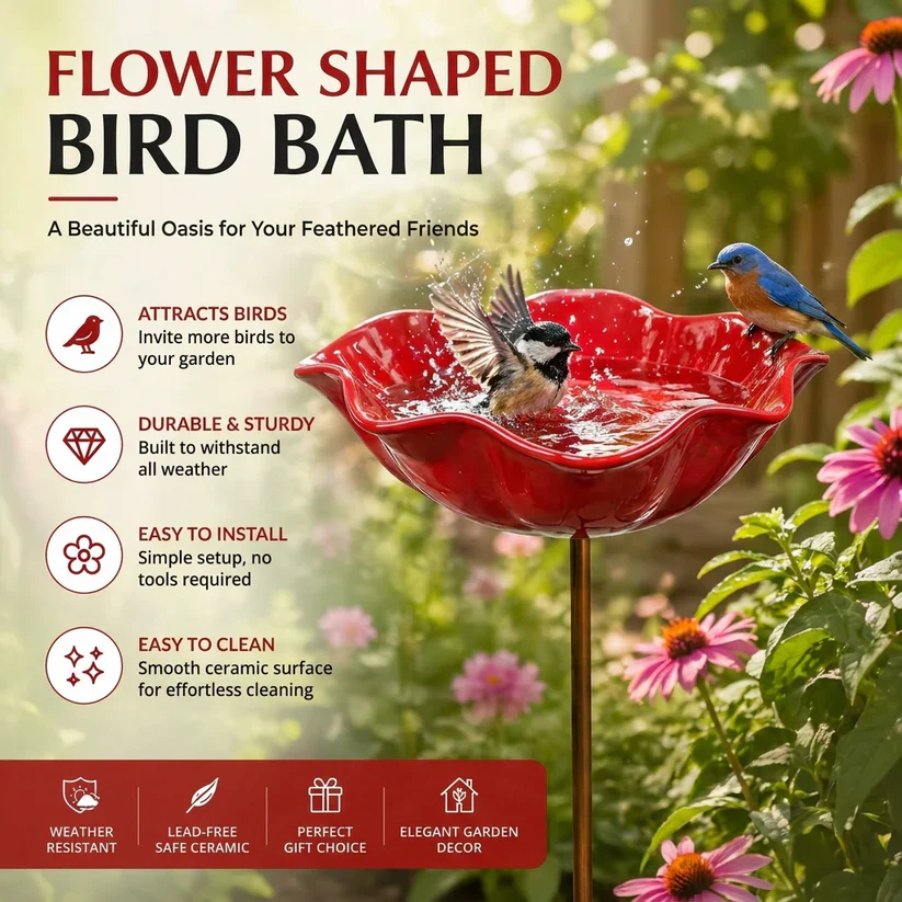 Rravion™ - Colorful Metal Flower Stake for Birds, Bees & Butterflies