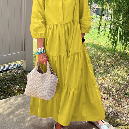 👗Women’s Casual Loose Fit Lapel Ankle Length Dress