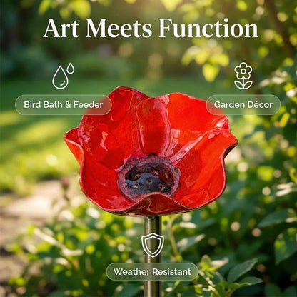 Rravion™ - Colorful Metal Flower Stake for Birds, Bees & Butterflies